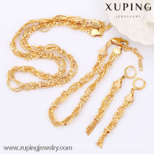 63604-Xuping ensembles de bijoux en or, ensemble de bijoux en laiton de mode avec l&#39;or 18k plaqué